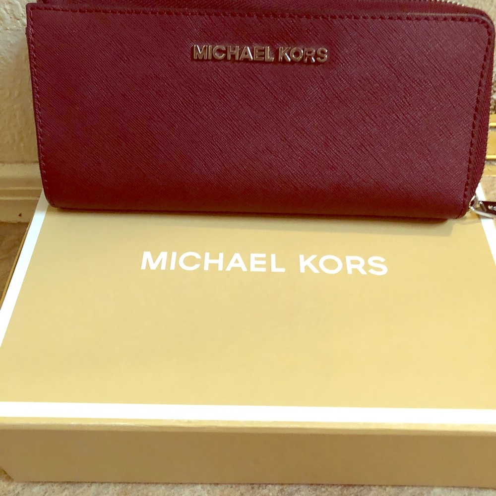 MK burgundy wallet